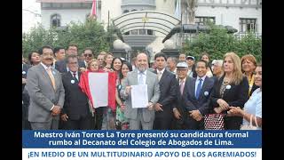 Maestro Iván Torres La Torre presentó su candidatura formal rumbo al Decanato del CAL