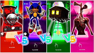 Choo choo Charles🆚Sonic exe🆚Spider House Head🆚Siren Head.Tiles Hop Edm Rush