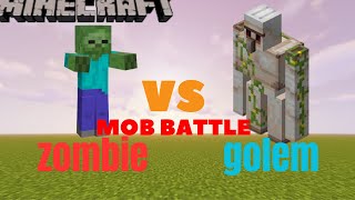 ZOMBIE VS GOLEM MOB BATTLE l MINECRAFT