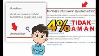 Cara Mengatasi MONETISASI DINONAKTIFKAN Youtube Bagian 4% Tidak Aman