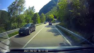 IT-SR348 | DashCam 02/06/2021 | Feltre curva "La Chiusa" to Quero svincolo per Belluno