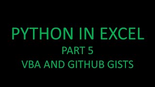 Python in Excel! Part 5 - Create Python cells from GitHub scripts using VBA! 🐍🤩