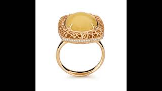 Ring with amber stone, classy and unique design. You can choose Your favourite colour of amber: c...