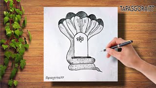 SHIVRATRI SPECIAL DRAWING VIDEO || EASY STEP BY STEP DRAWING TUTORIAL VIDEO || SHIVLING DRAWING