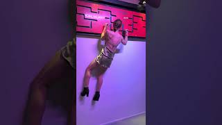 Woman DOMINATES Wall Climb Game! #shorts