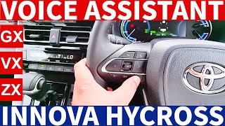 How to operate Voice Assistant in Toyota Innova Hycross | All Voice Commands Explained |Music System