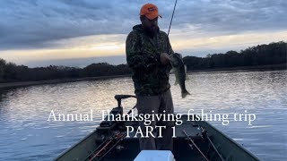 This boy could catch a fish in the restroom at McDonalds!! Thanksgiving fishing trip part 1!!