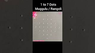 1 to 7 Dots Muggulu Design, Rangoli Design, Kolam Design #muggulu #rangoli #Shorts