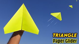 Amazing Triangle paper plane , how to make paper glider , Easy new paper glider