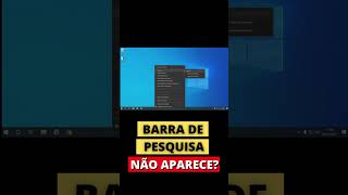 CAIXA DE PESQUISA NÃO APARECE NO WINDOWS 10