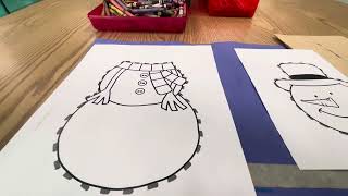 Color your snowman puppet pieces