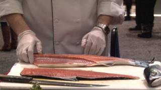 Master Class salmon fileting demonstration