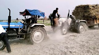 सभी टैक्टर फँस गए यहाँ नए भी पुराने भी Powertrac 434 pulling power trolley Eicher 333 pulling part-1