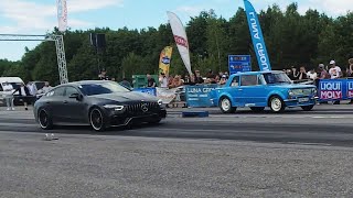 VAZ 2101 4G63T vs Mercedes-AMG GT 63 S 1/4 mile drag race