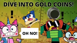 Unikitty Shorts: Dive into gold coins!