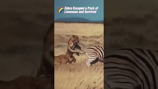 🦓Zebra Survived From Lionesses🦁#youtube #zebra #lioness #shorts #ytshorts