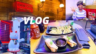 BLACK GIRL TRIES CHINESE FOOD AT AN ASIAN RESTAURANT IN UKRAINE| NIGHT LIFE AT RYNOK SQUARE, LVIV