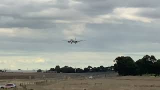 Qatar 777 landing at Melbourne airport