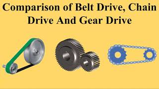 Comparison of Belt Drive, Chain Drive And Gear Drive