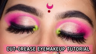 Pink and Gold Half Cut-Crease Tutorial (HINDI) • TRADITIONAL MAHARASHTRIAN MAKEUP • Aakanksha Ghai