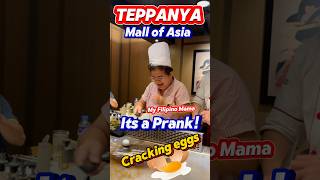 TEPPANYA MALL OF ASIA CHEF PRANKS MY FILIPINO MAMA | Cracking Eggs #shorts #filipinofamily #prank