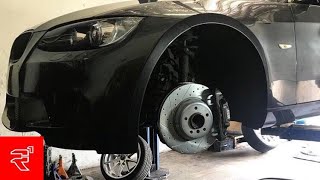 E92 BMW GETS UPGRADED DRILLED AND SLOTTED ROTORS