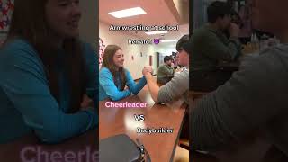 Armwrestling at school cheerleader vs bodybuilder #armwrestling #usa #bodybuilder