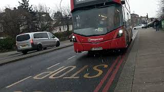 Snowing, Stagecoach London 82006 on bus route 199