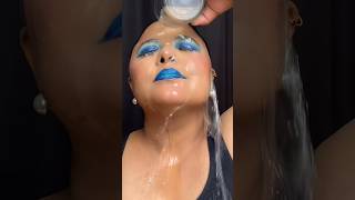 Blue makeup transition #music #bluemakeuplook #billieeilish #watertransition