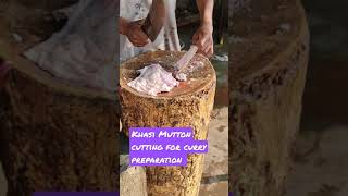 Khasi mutton cutting for delicious curry preparation