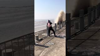 The terrible Qiantang River tide🌊 #shorts