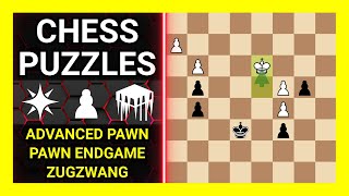 Chess Puzzles to Practice. Themes: Advanced pawn, Pawn endgame, Zugzwang. Learn Chess