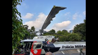 Novo vídeo mostra helicóptero da PM batendo em poste ao pousar em Taboão da Serra