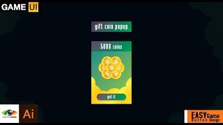 How to create game gift popup UI design (Mobile Game Design Tutorial )