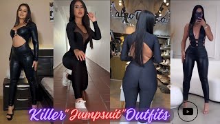 Rockin The Holiday's in Shiny Leggings | Leather Look Jumpsuit Outfit Inspo | Florida Fashion Styles