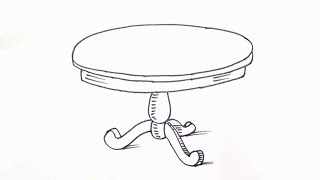 How to Draw a Old Vintage Round table Easy.