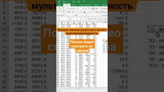 Множественная регрессия в Excel и мультиколлинеарность #корреляция  #регрессия #excel #стьюдента