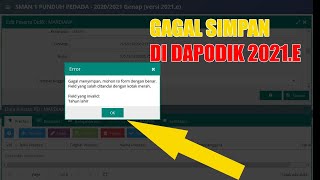 Gagal Simpan di aplikasi Dapodik 2021.E