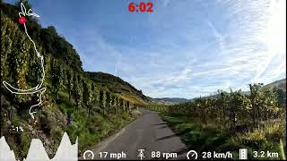 30 minute Indoor Cycling Workout 🚴‍♀️🍂🍁🌞 Mosel Germany Garmin 4K Video