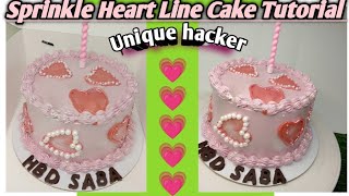 Heart Line Cake:A Sprinkle-Filled TutorialSprinkle Heart Line Cake Tutorial #youtubevideos #viral#yt