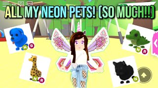 ALL my NEON pets in adopt me!//Roblox