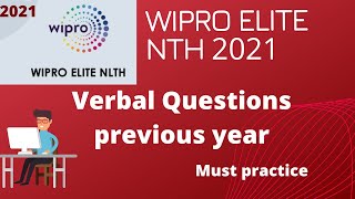 Wipro NTH 2021 || Verbal Questions || Previously asked