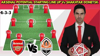 🚨 Arsenal Potential Starting line up vs Shkhtar Donetsk,  UEFA Champions League 2024/2025🔥