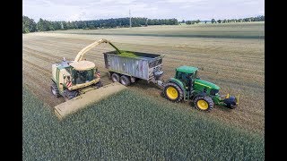 Sklizeň žita 2018 - TechFarm agroslužby - Krone Big X 600 + John Deere 7530 Premium + Liaz agro