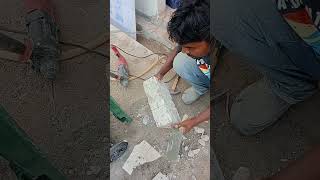 block brick cutting construction work