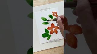 Painting leaves using Liquitex acrylic inks #watercolorpainting #watercolorideas