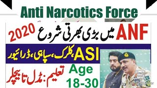 Anti Narcotics Force jobs 2020,                   انسداد منشیات پولیس میں بھرتیاں