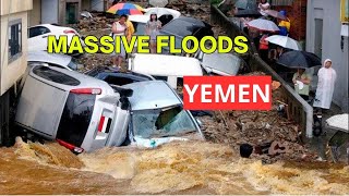 Brutal destruction in Yemen. Massive flooding. Torrential rains destroyed everything