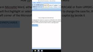 How to change case in Microsoft Word (Change Case in MS Word) #msword #changecase #capitalizetext