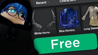 CEPETAN! 3 ITEM GRATIS BARU White Horns, Blue Domino Crown & Long Sleeve Beige DI ROBLOX!!